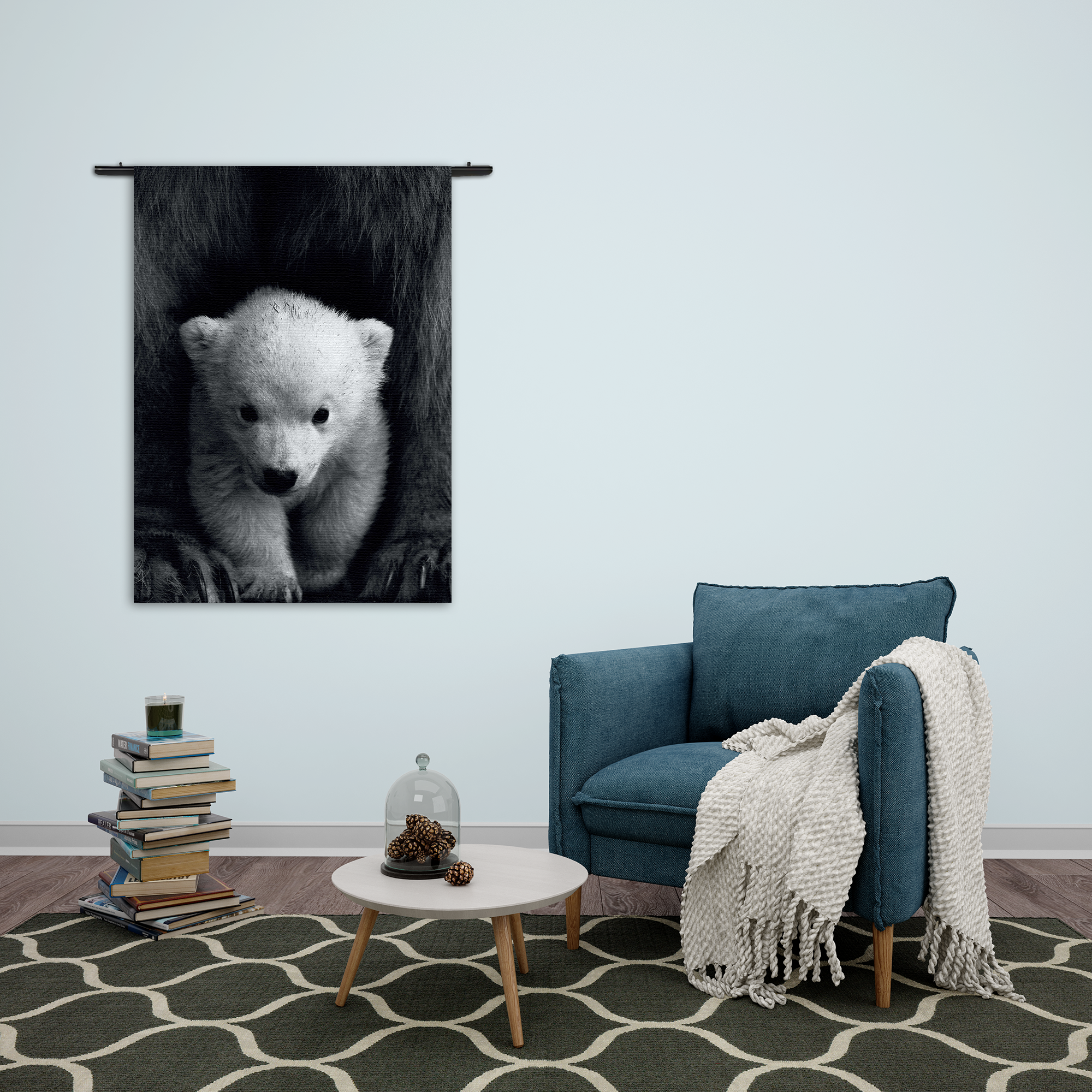 Wandkleed Het Beschermde Welpje Rechthoek Verticaal Template 50 70 Verticaal Dieren 22 2