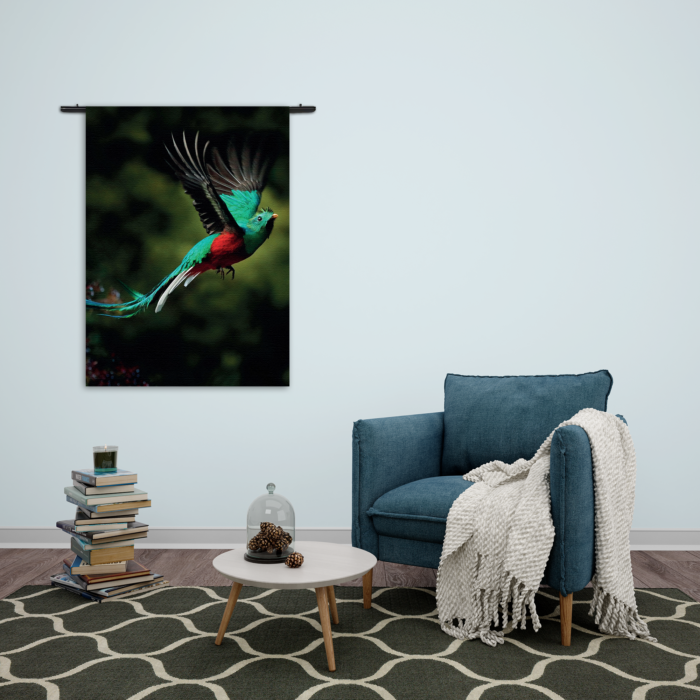 Wandkleed Schitterende Vliegende Quetzal Vogel Rechthoek Verticaal Template 50 70 Verticaal Dieren 34 2