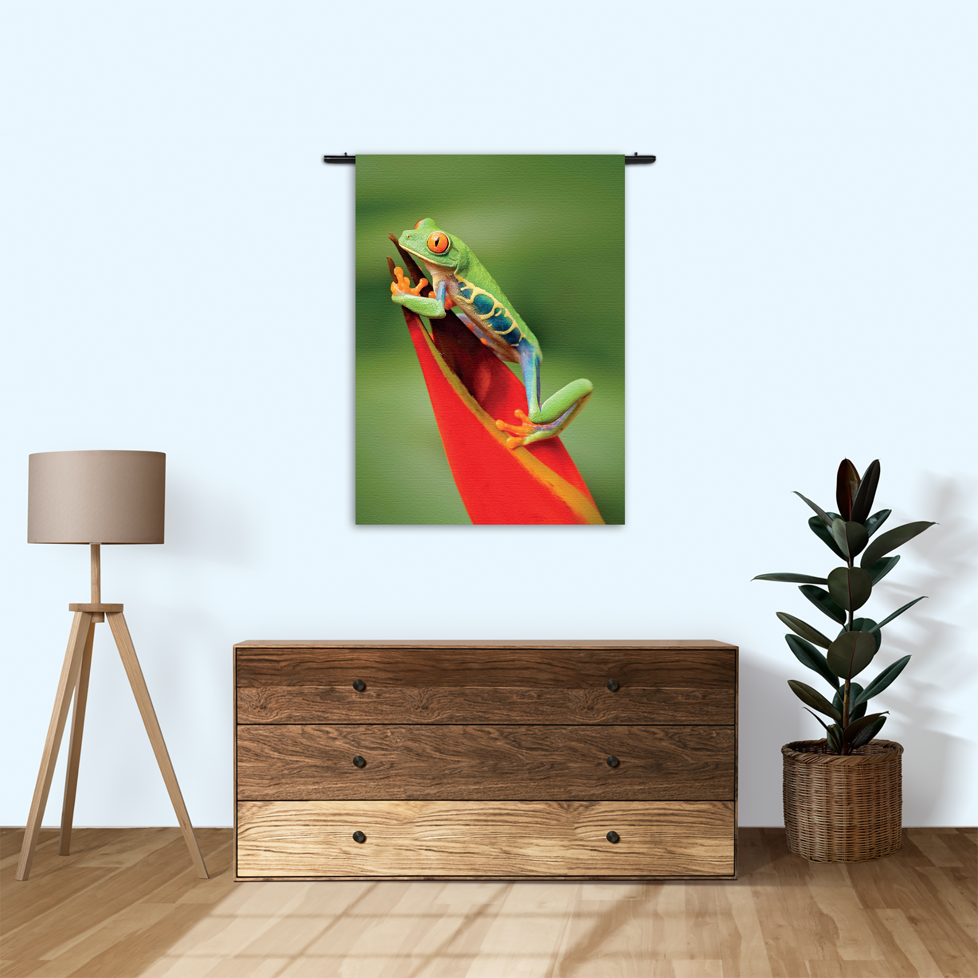 Wandkleed Roodoog Boomkikker Rechthoek Verticaal Template 50 70 Verticaal Dieren 35 1