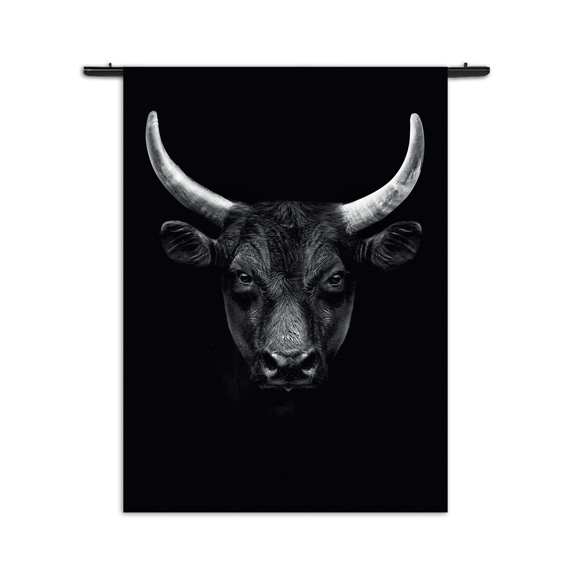 Wandkleed Stier Ready To Fight 01 Rechthoek Verticaal