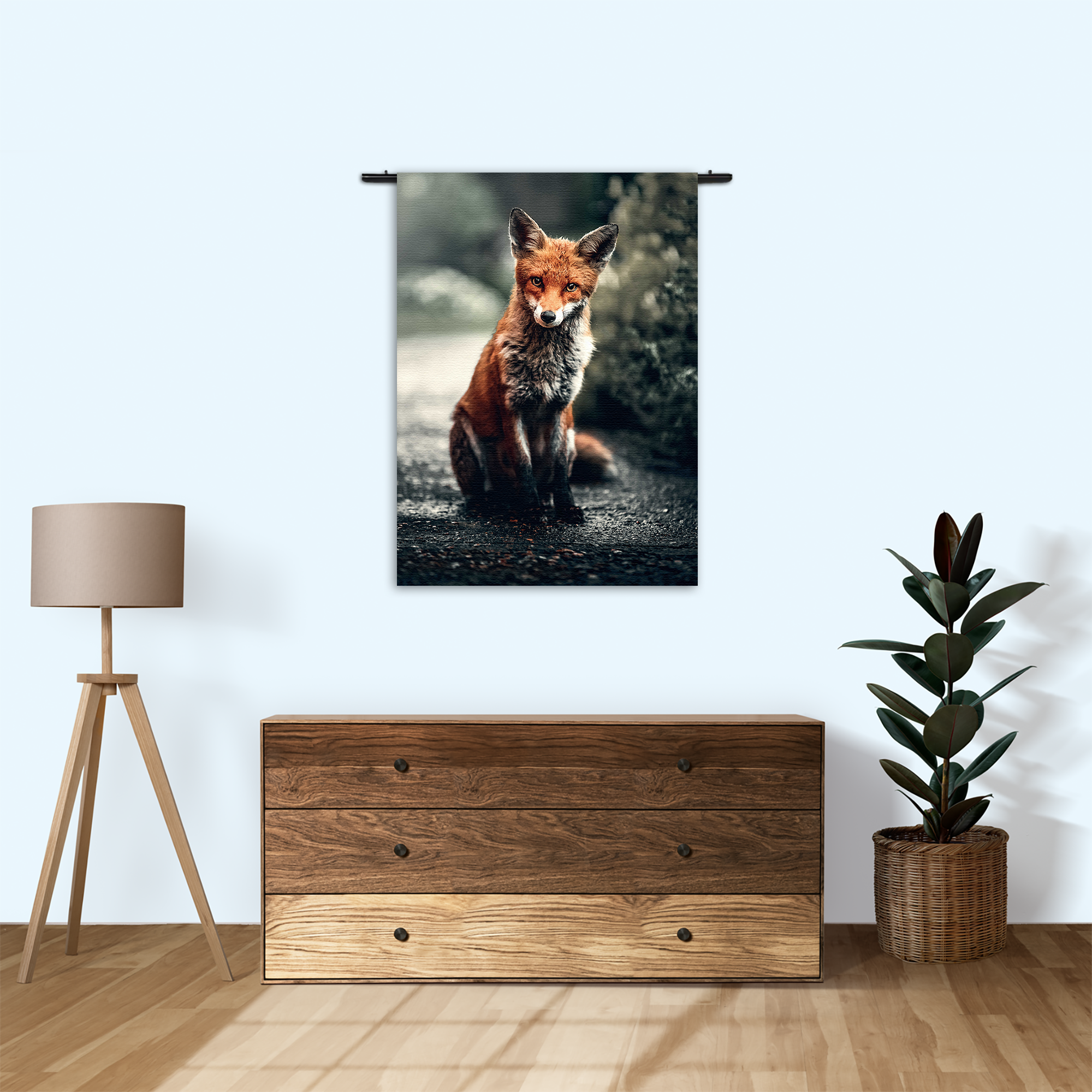 Wandkleed Vosje In De Natuur Rechthoek Verticaal Template 50 70 Verticaal Dieren 4 1