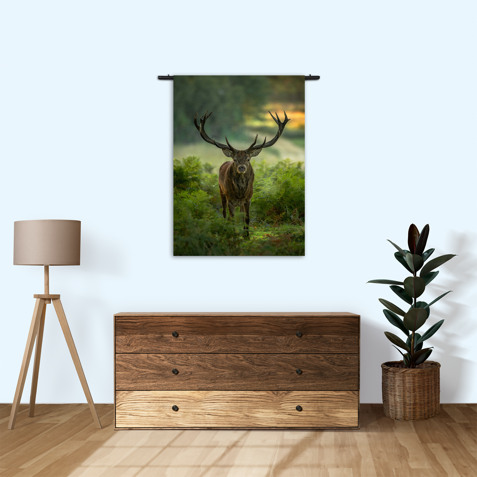 Wandkleed Edelhert In Het Bos Rechthoek Verticaal Template 50 70 Verticaal Dieren 45 1