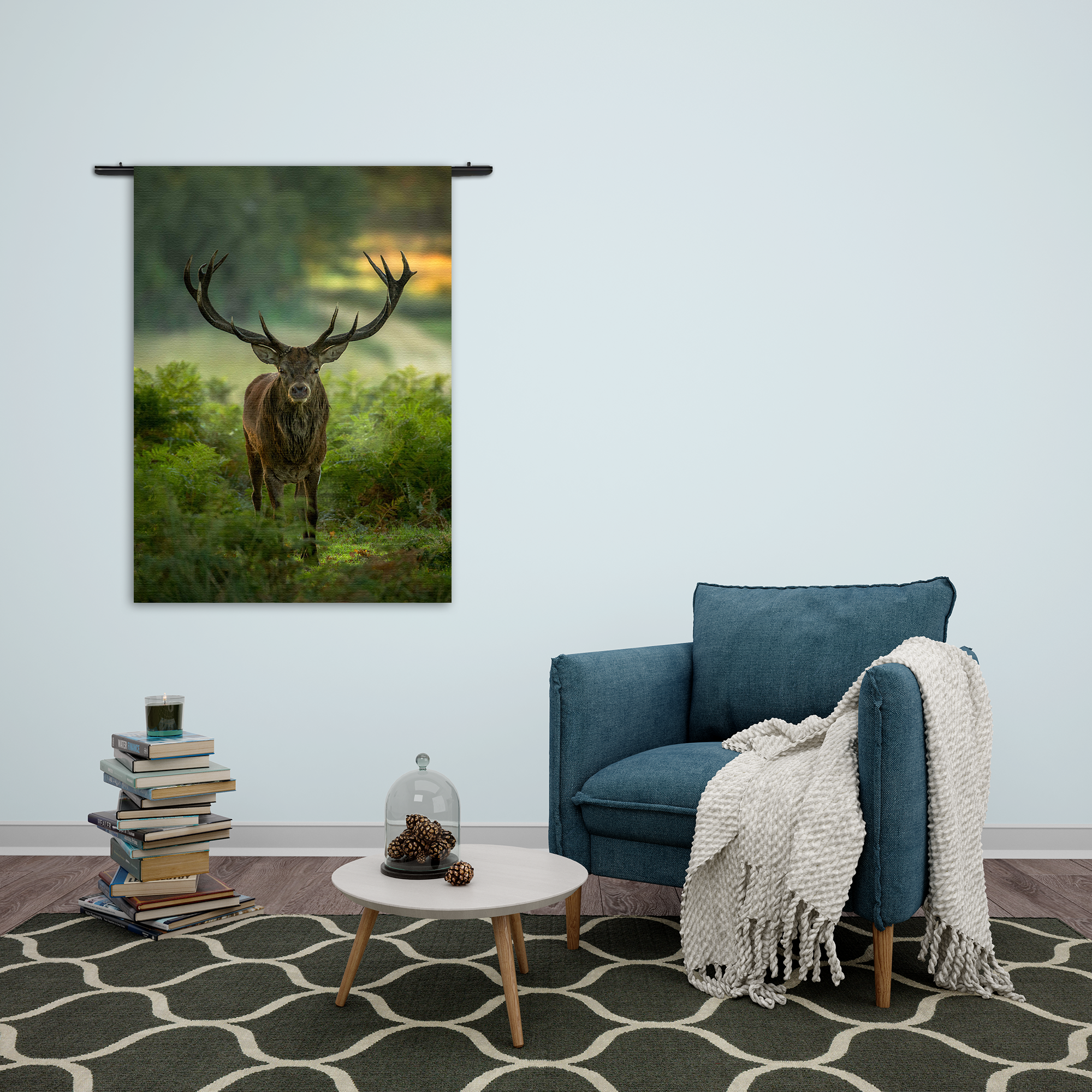 Wandkleed Edelhert In Het Bos Rechthoek Verticaal Template 50 70 Verticaal Dieren 45 2