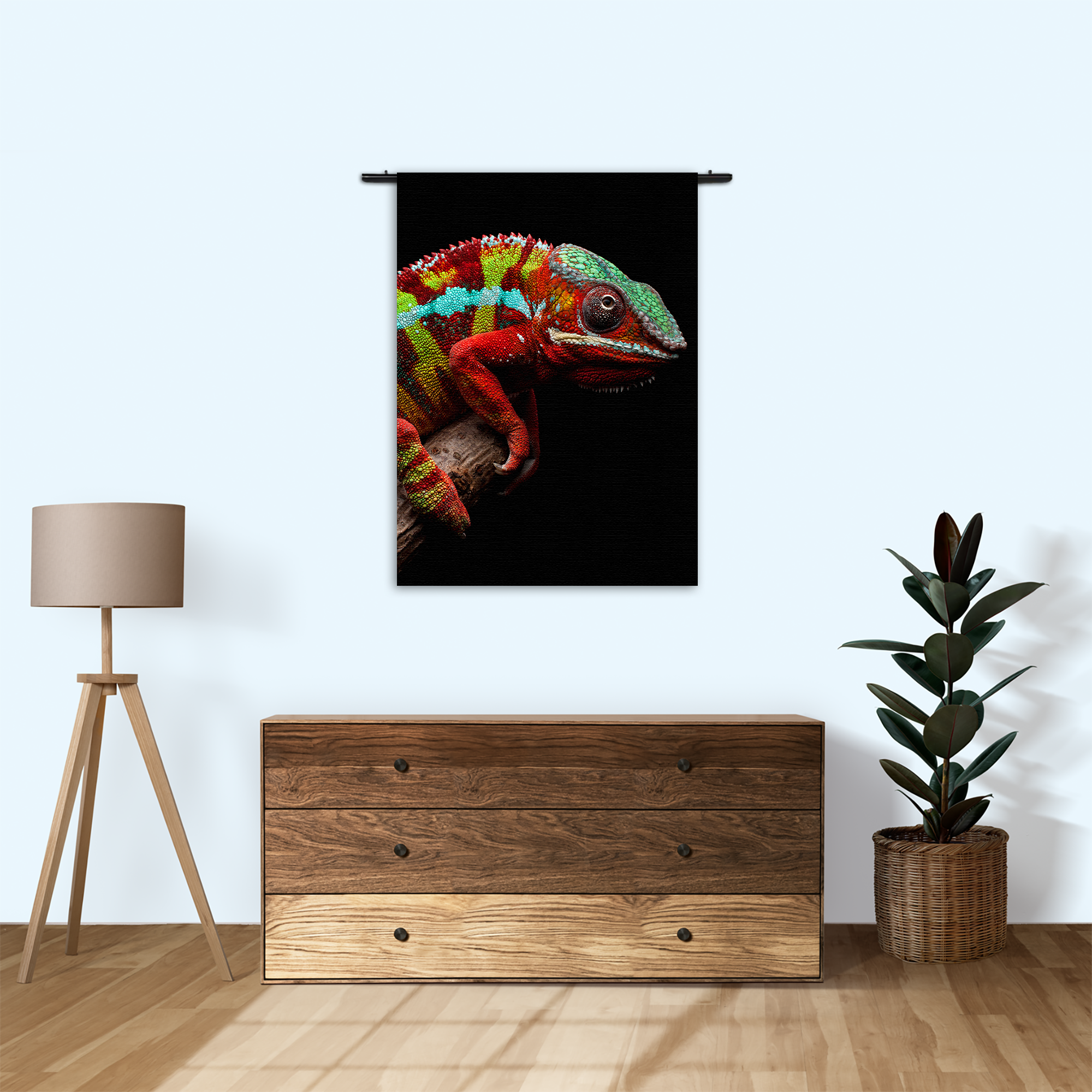 Wandkleed De Kameleon Rechthoek Verticaal Template 50 70 Verticaal Dieren 46 1