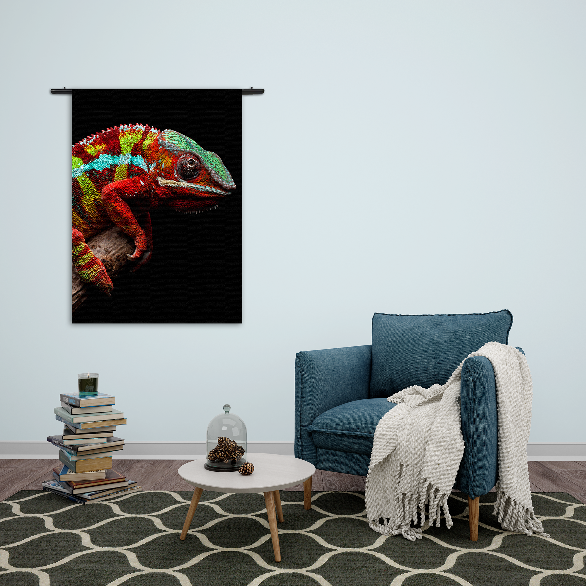 Wandkleed De Kameleon Rechthoek Verticaal Template 50 70 Verticaal Dieren 46 2