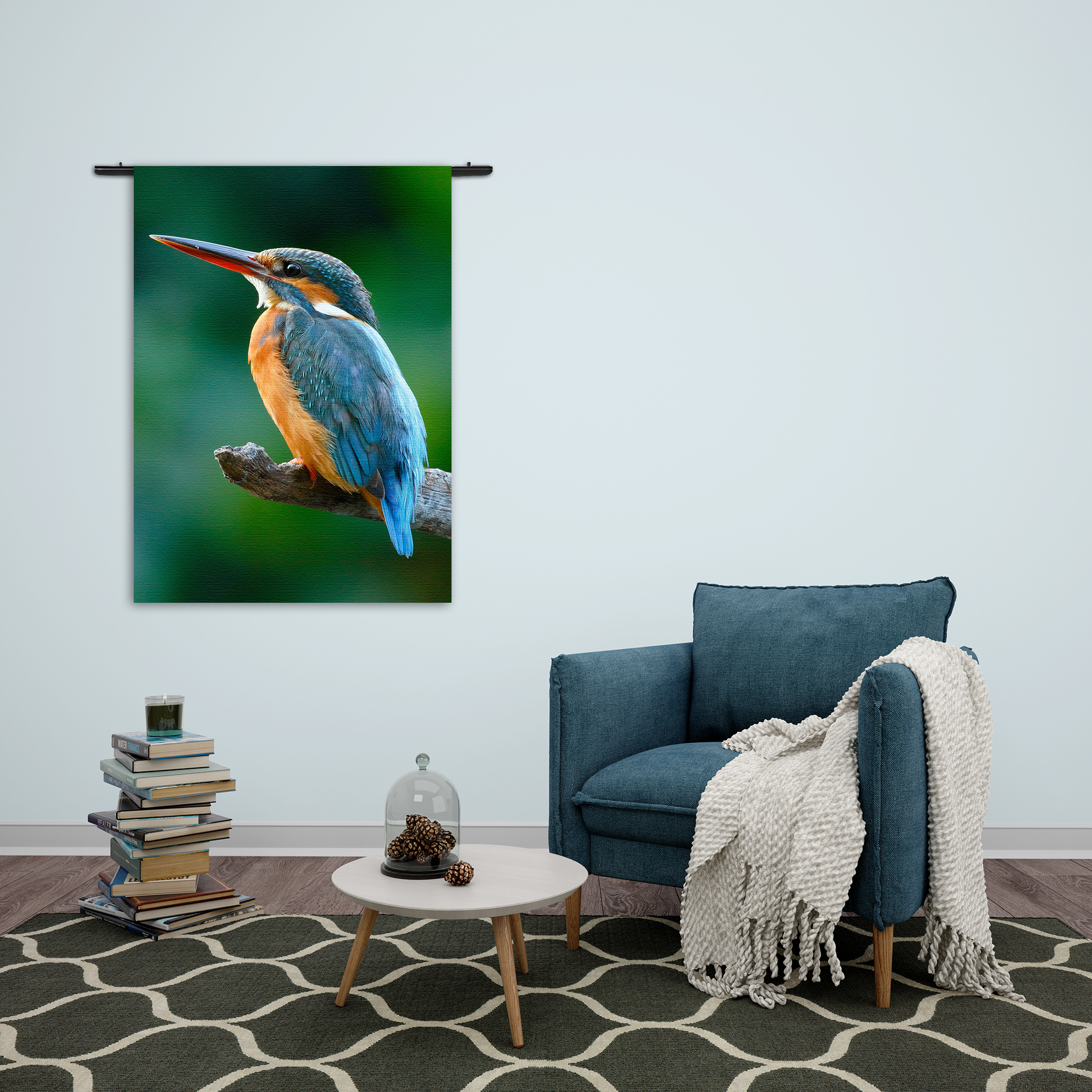 Wandkleed De Ijsvogel Rechthoek Verticaal Template 50 70 Verticaal Dieren 51 2