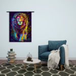 Wandkleed Colored Lion Rechthoek Verticaal Template 50 70 Verticaal Dieren 64 2