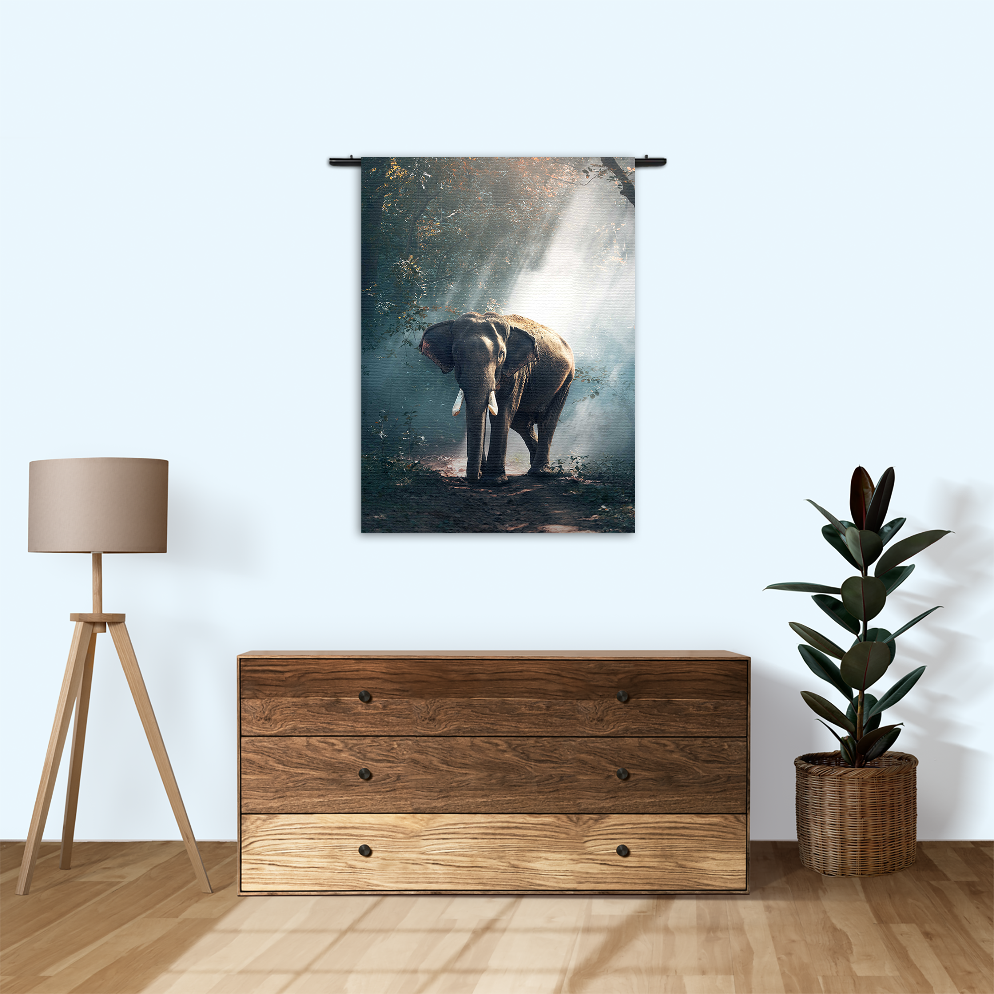 Wandkleed De Belichten Olifant Rechthoek Verticaal Template 50 70 Verticaal Dieren 69 1