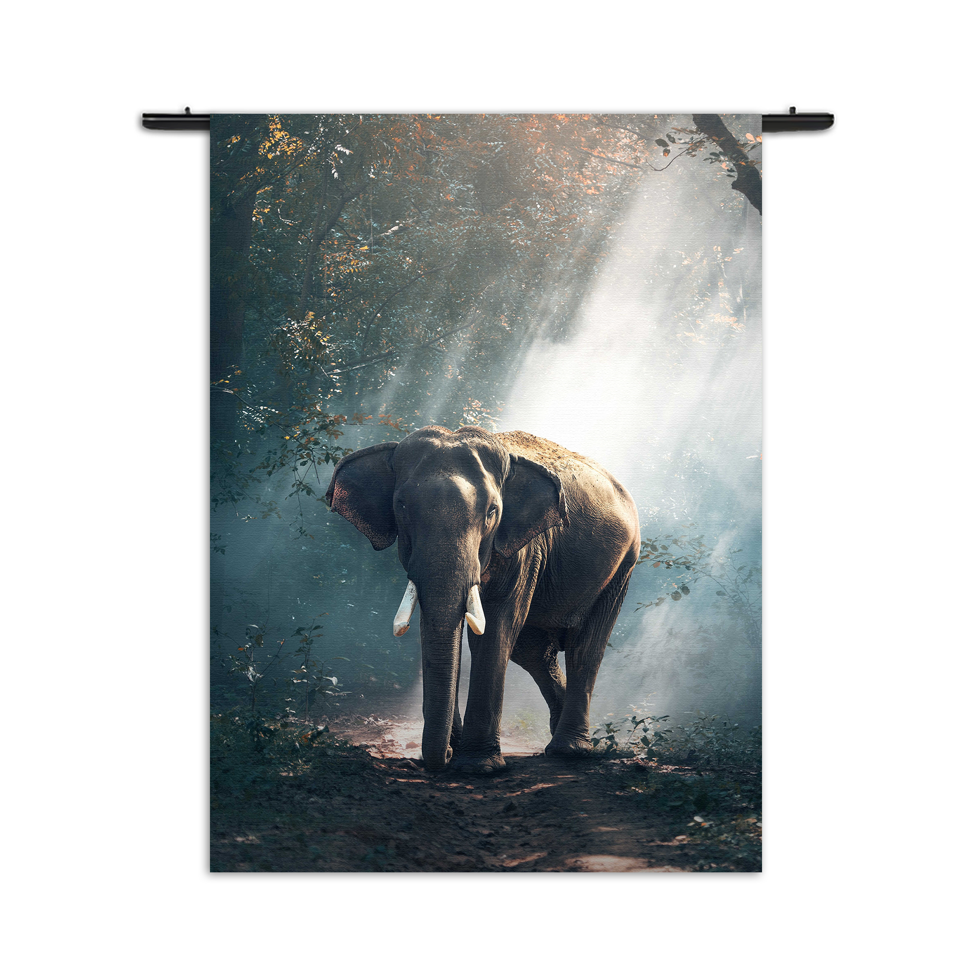 Wandkleed De Belichten Olifant Rechthoek Verticaal