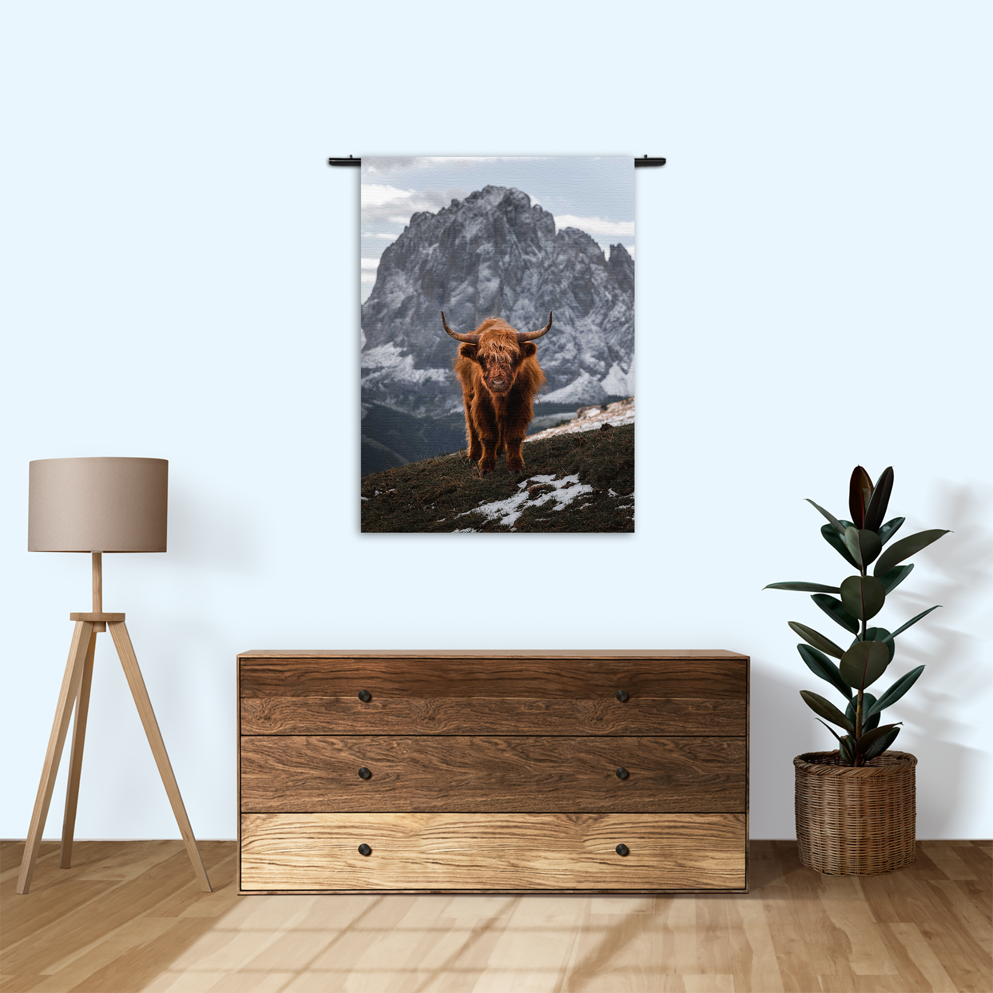 Wandkleed Bizon Van Het Gebergten Rechthoek Verticaal Template 50 70 Verticaal Dieren 71 1