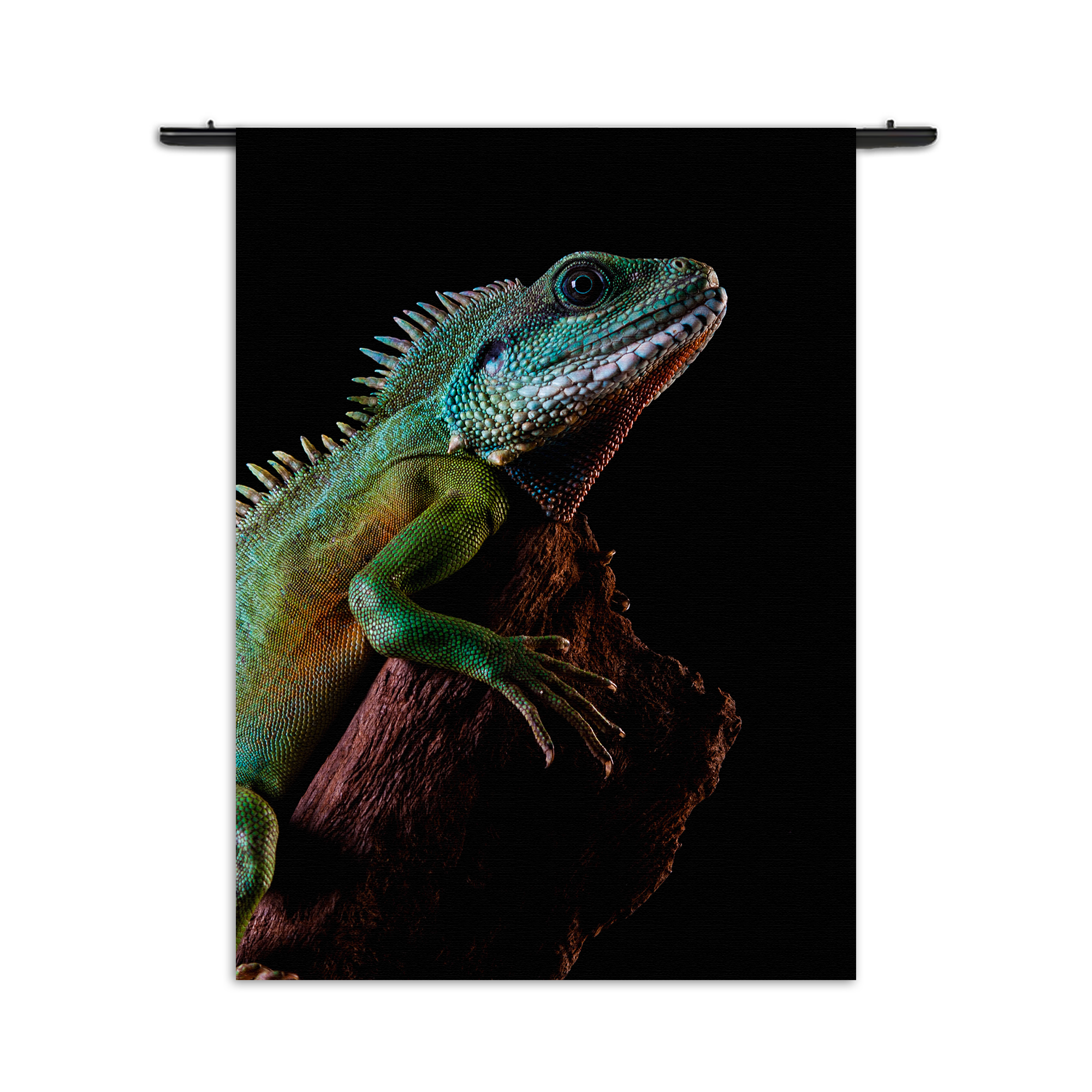 Wandkleed De Groene Kameleon Rechthoek Verticaal