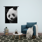Wandkleed Pandabeer Zwart Wit 02 Rechthoek Verticaal Template 50 70 Verticaal Dieren 74 2