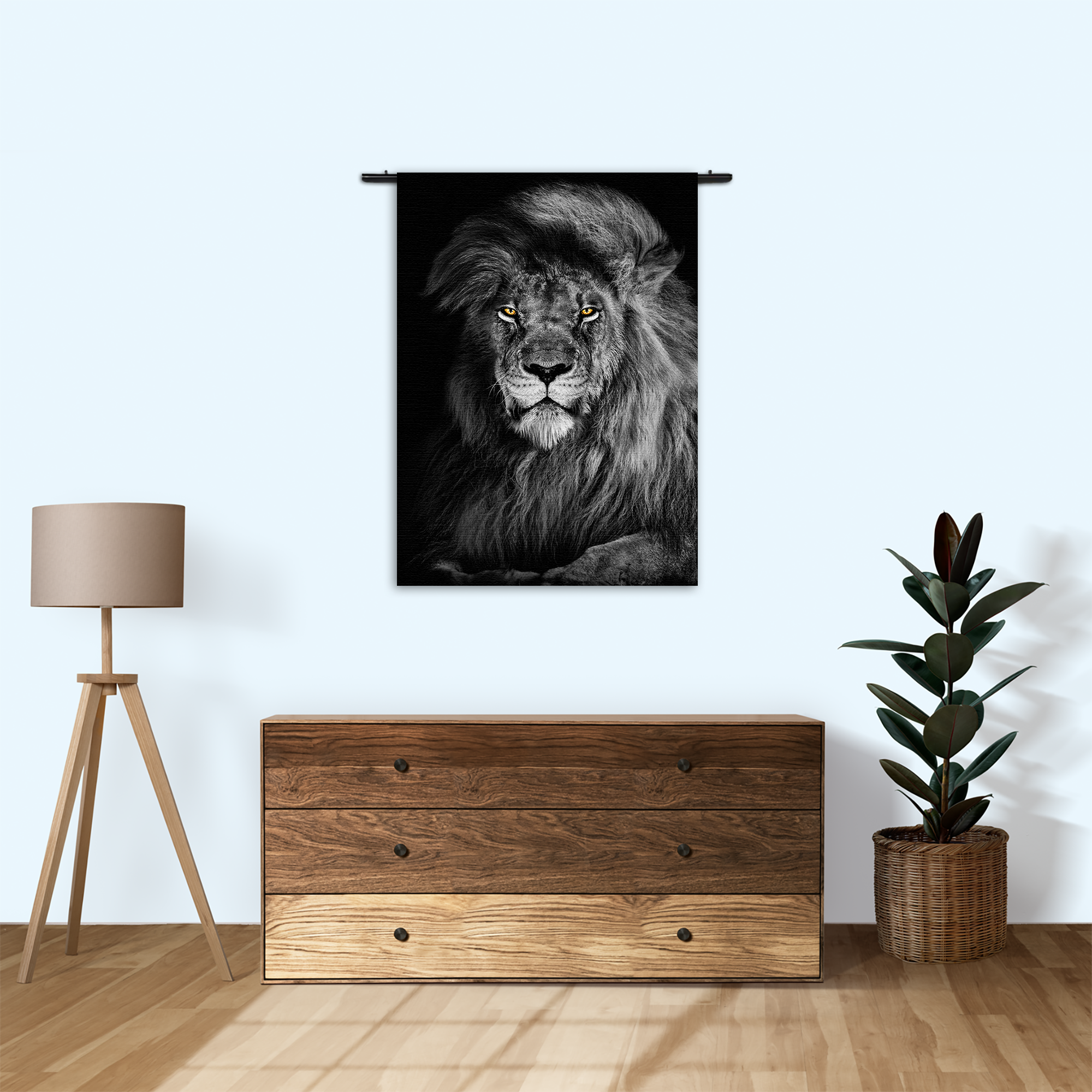 Wandkleed De Zwart Witte Leeuw Rechthoek Verticaal Template 50 70 Verticaal Dieren 75 1