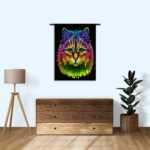 Wandkleed Colored Cat Rechthoek Verticaal Template 50 70 Verticaal Dieren 76 1