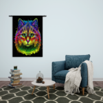 Wandkleed Colored Cat Rechthoek Verticaal Template 50 70 Verticaal Dieren 76 2
