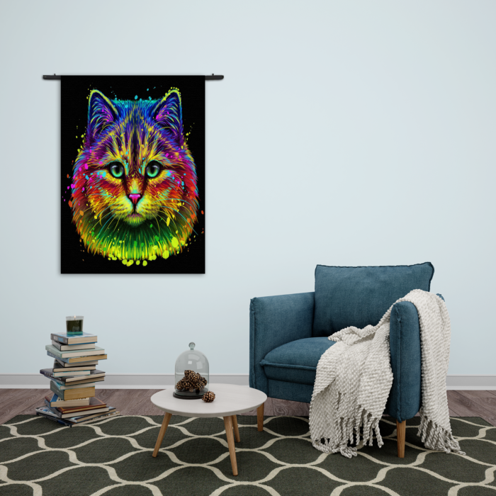 Wandkleed Colored Cat Rechthoek Verticaal Template 50 70 Verticaal Dieren 76 2
