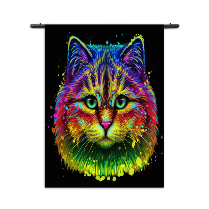 Wandkleed Colored Cat Rechthoek Verticaal