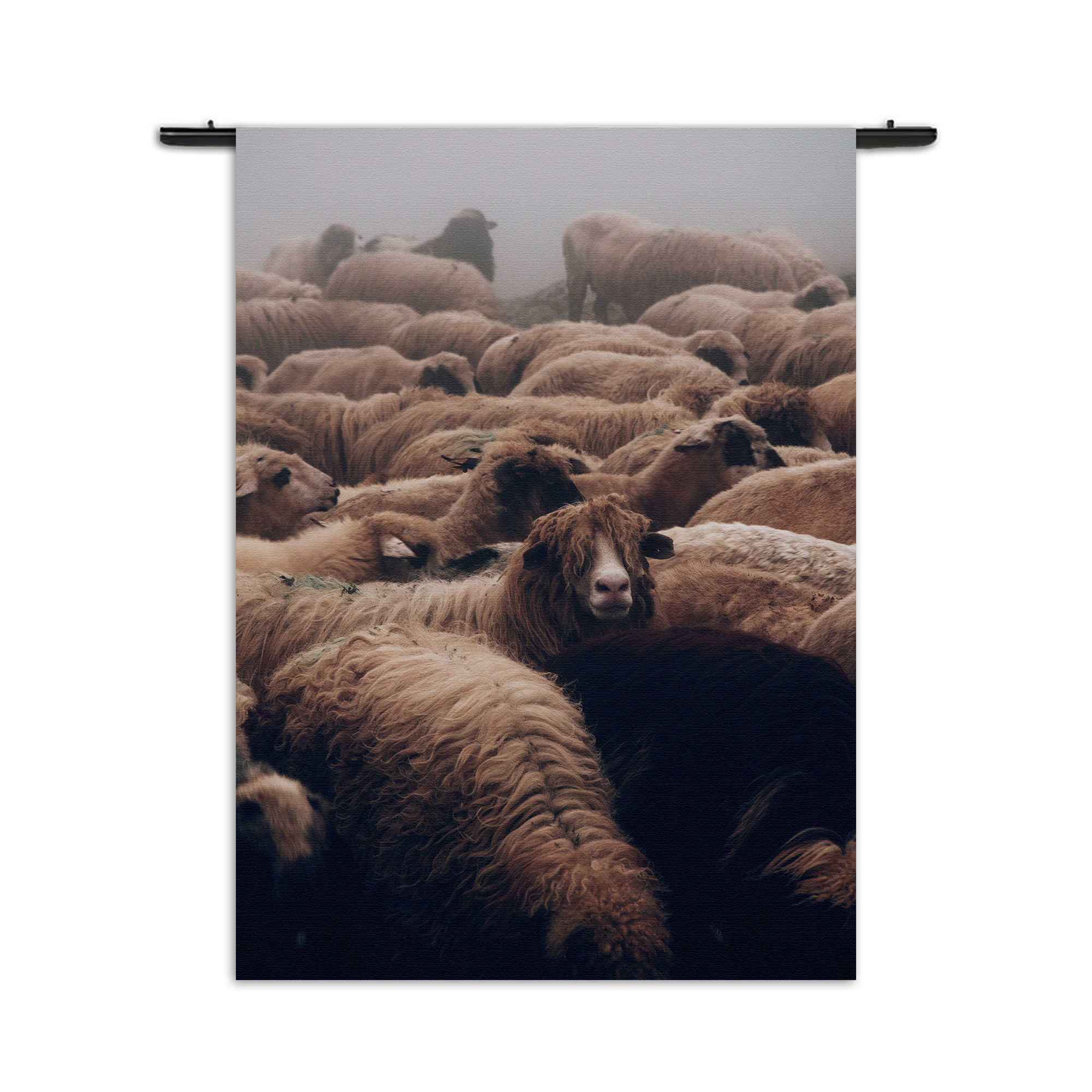 Wandkleed Kudde Schapen Rechthoek Verticaal