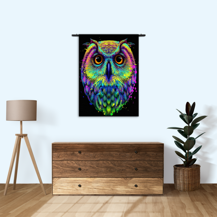 Wandkleed Colored Owl 01 Rechthoek Verticaal Template 50 70 Verticaal Dieren 82 1