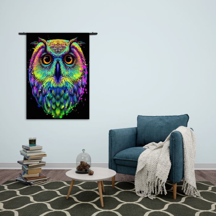 Wandkleed Colored Owl 01 Rechthoek Verticaal Template 50 70 Verticaal Dieren 82 2