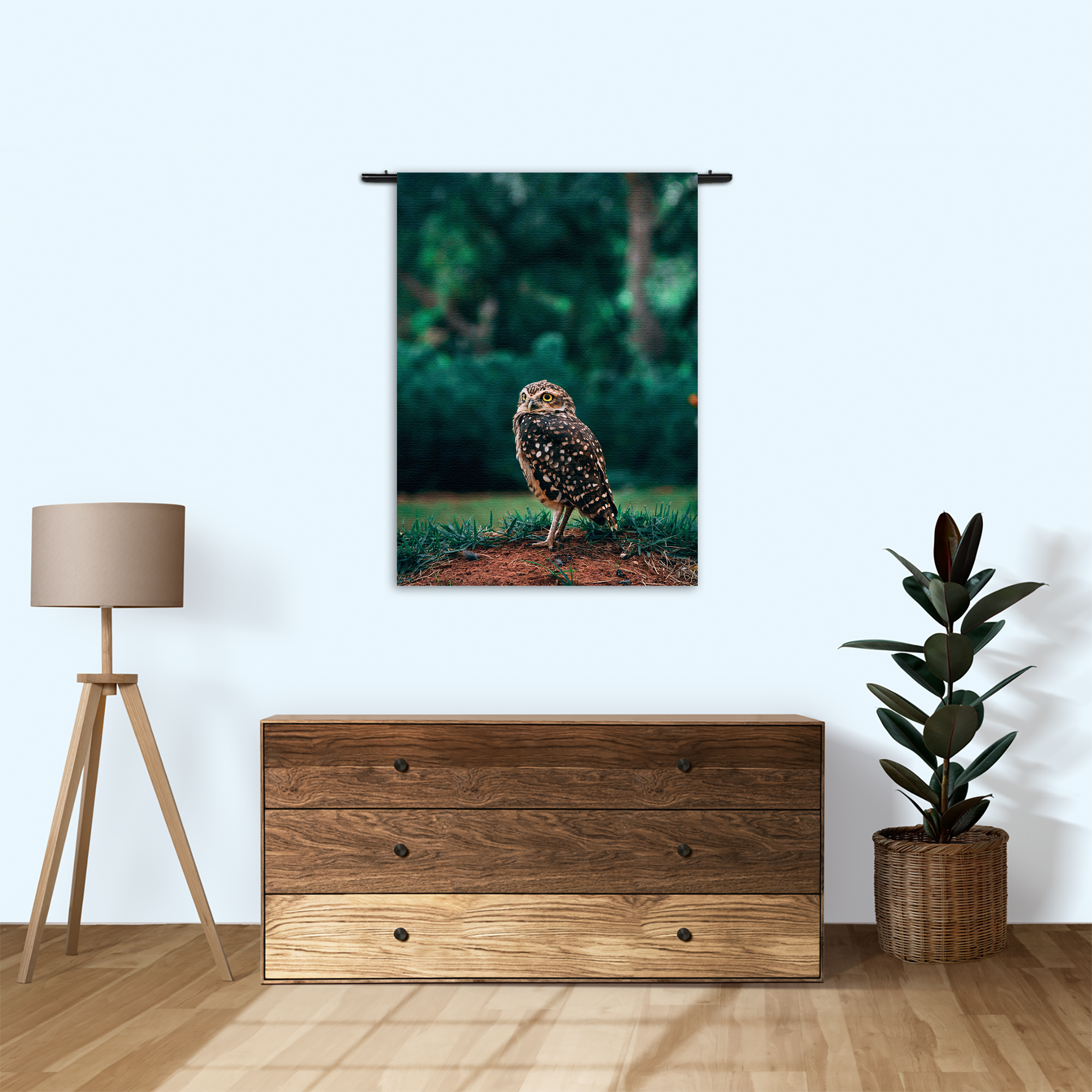 Wandkleed Uil In De Natuur Rechthoek Verticaal Template 50 70 Verticaal Dieren 9 1