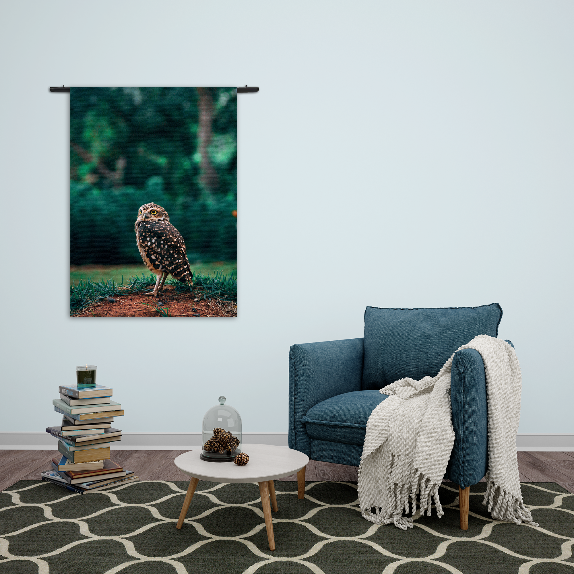 Wandkleed Uil In De Natuur Rechthoek Verticaal Template 50 70 Verticaal Dieren 9 2