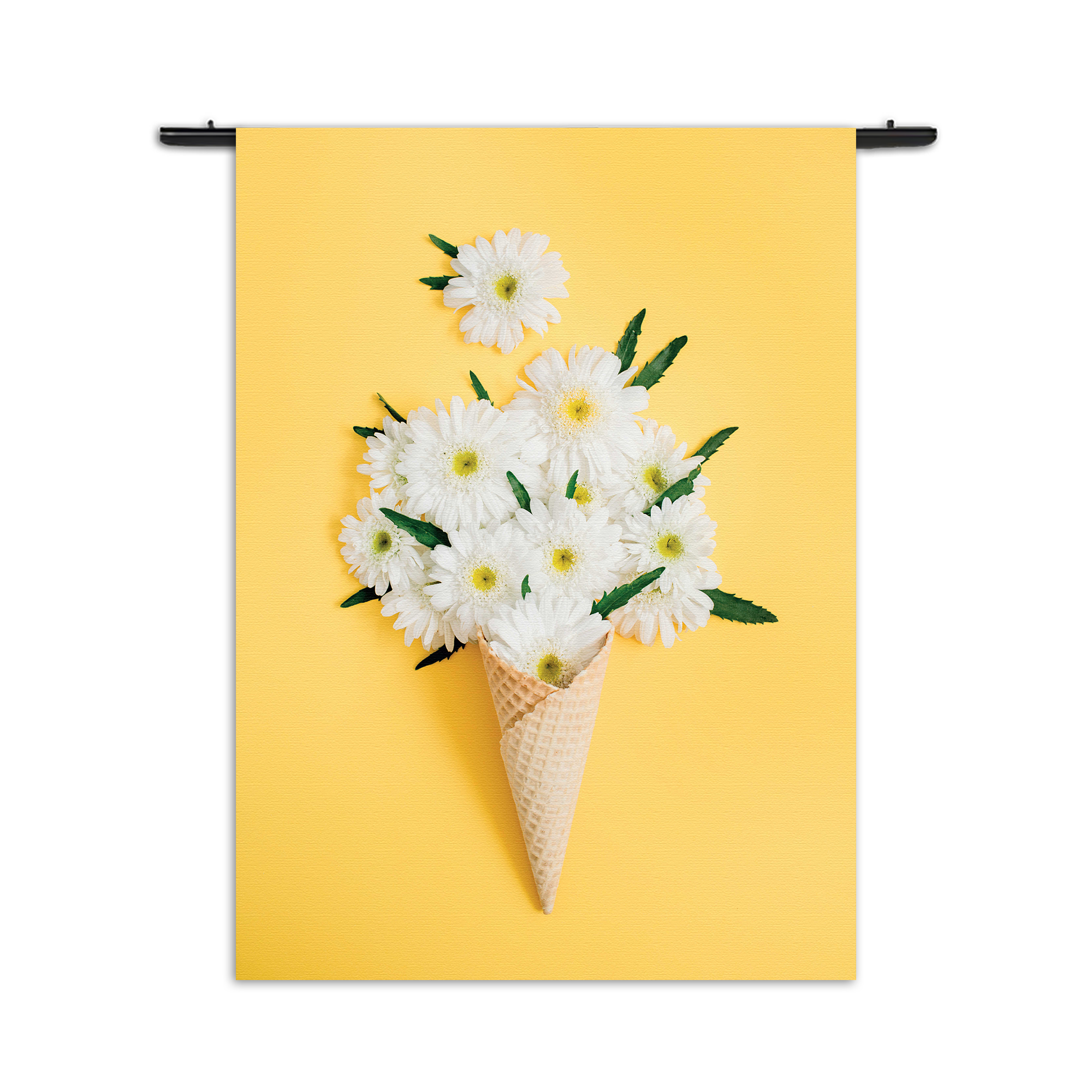 Wandkleed Ijshoorn met Bloemen Rechthoek Verticaal