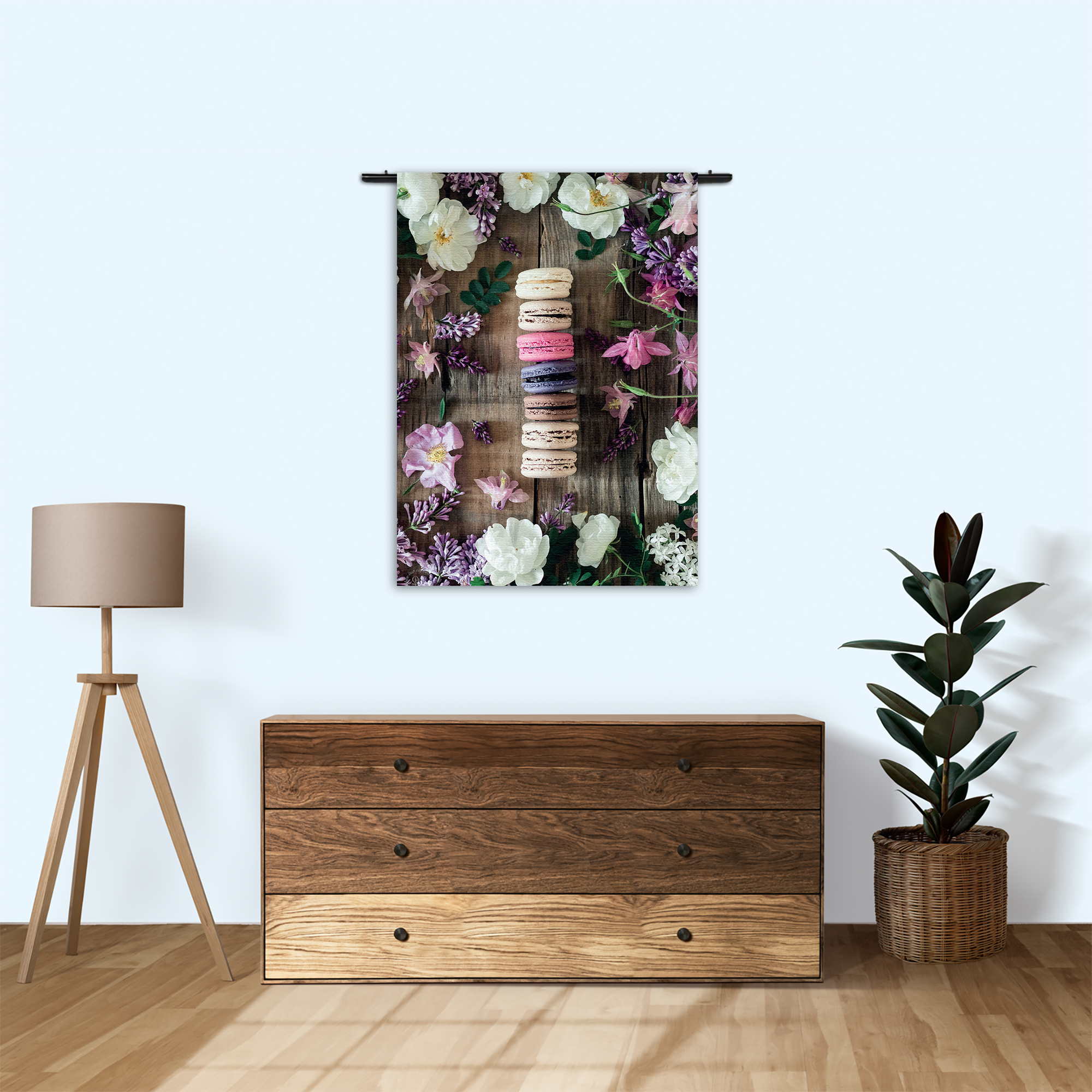 Wandkleed Macarons op Bloemen Tafel Rechthoek Verticaal Template 50 70 Verticaal Eten En Drinken 22 1