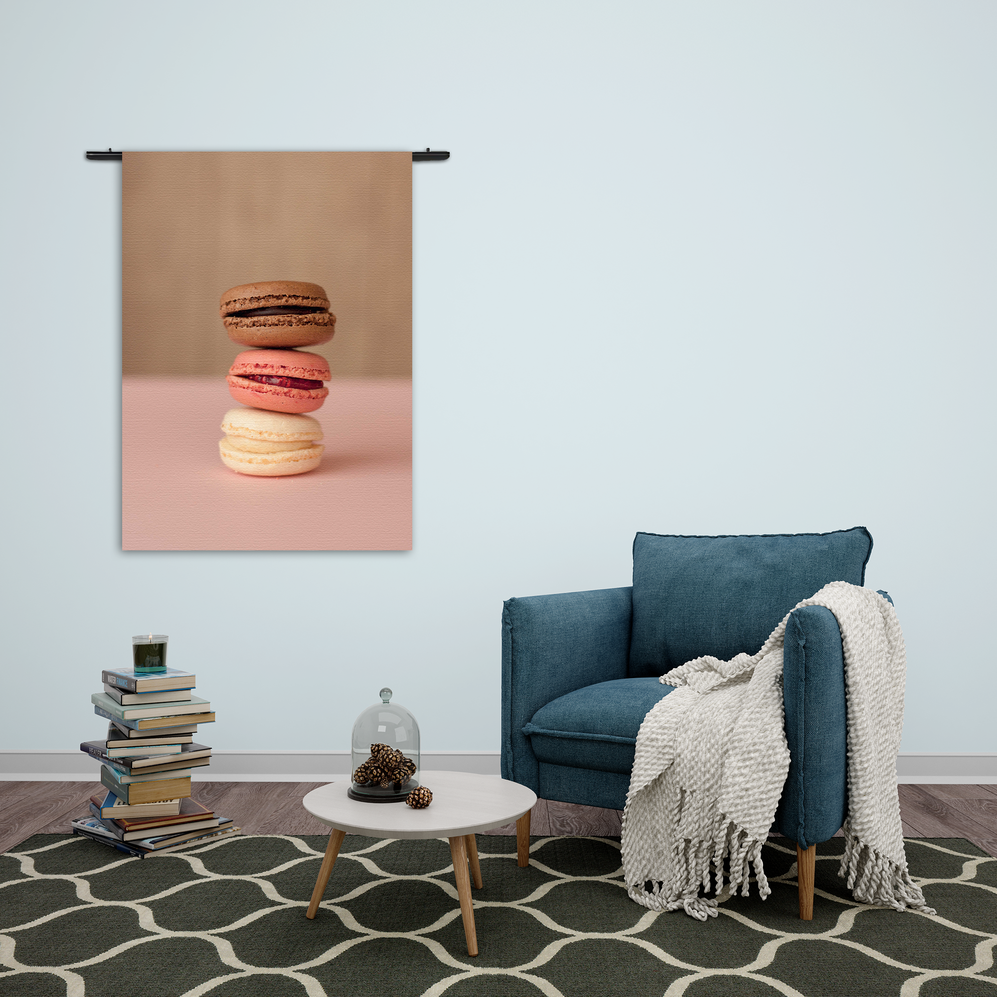 Wandkleed Macarons Roze Beige Tinten Rechthoek Verticaal Template 50 70 Verticaal Eten En Drinken 28 2