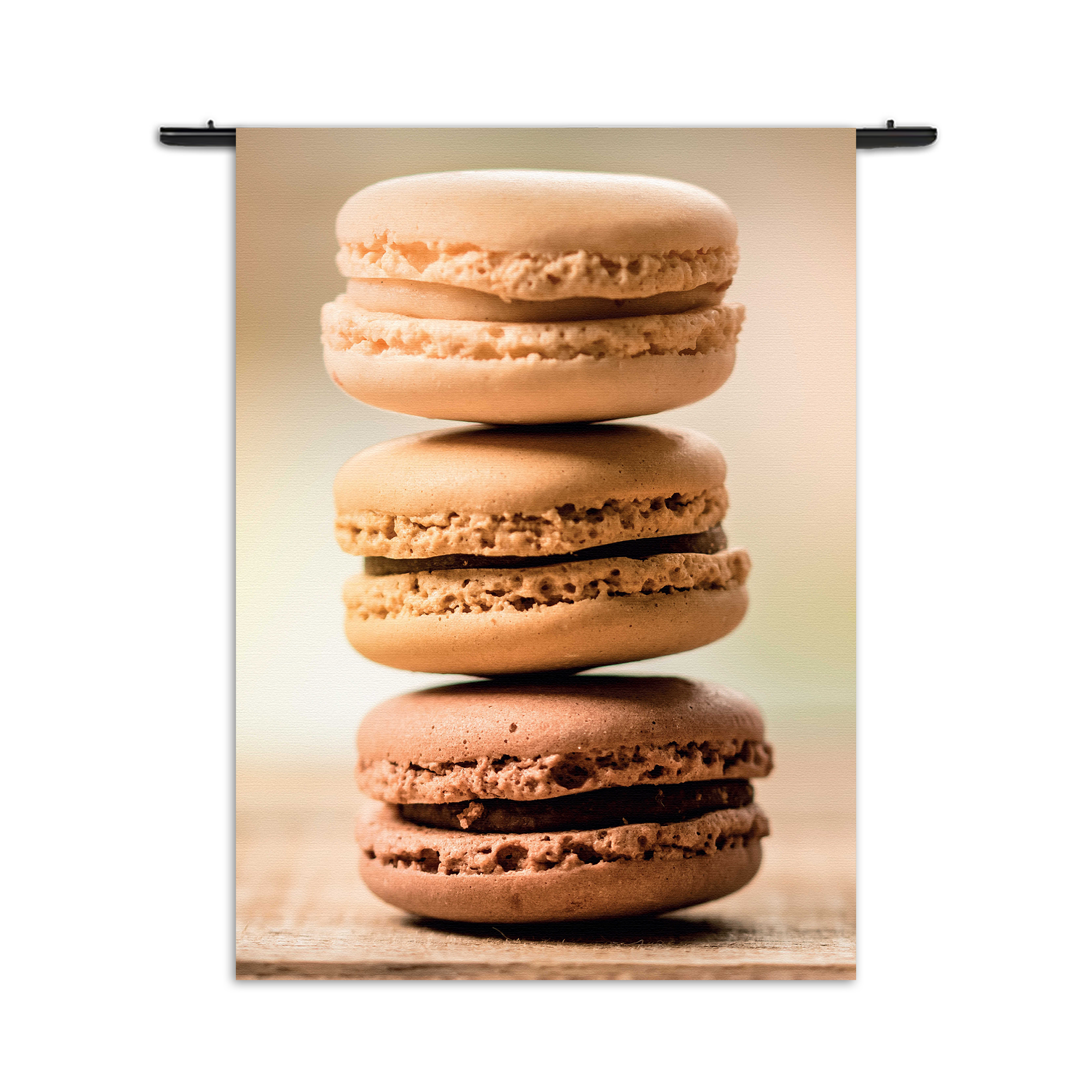 Wandkleed Macarons Beige Tinten 02 Rechthoek Verticaal
