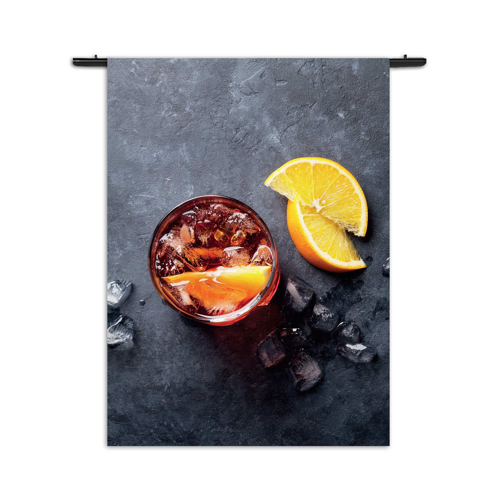 Wandkleed Cocktail met Citroen Rechthoek Verticaal