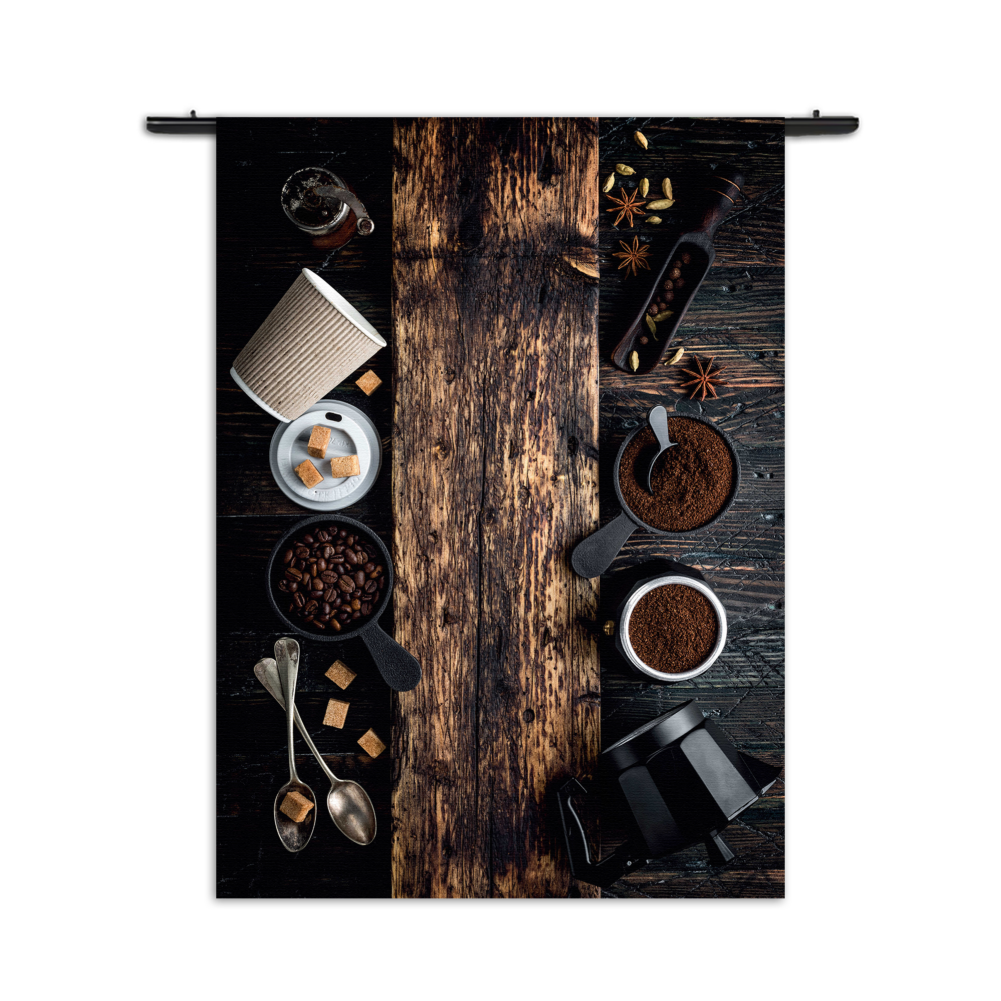 Wandkleed Home Made Coffees Set Rechthoek Verticaal