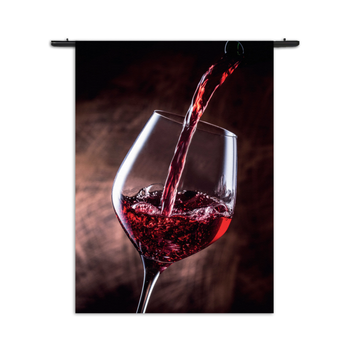 Wandkleed Glas Rode wijn 02 Rechthoek Verticaal