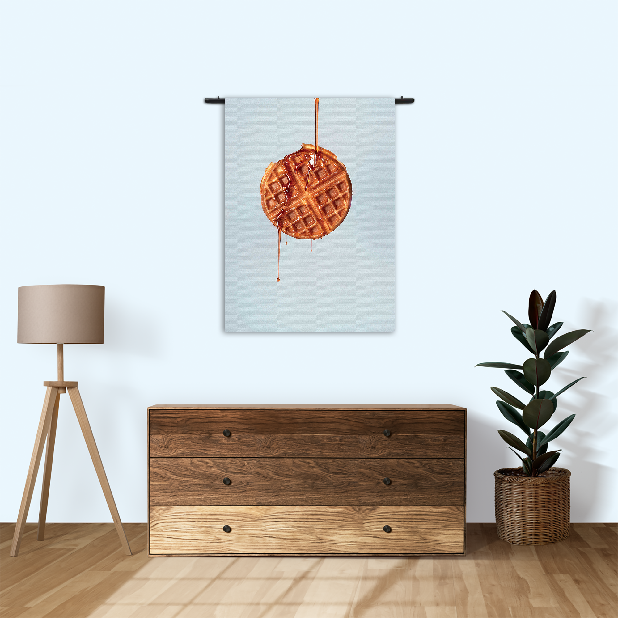 Wandkleed Wafel met Karamelsaus Rechthoek Verticaal Template 50 70 Verticaal Eten En Drinken 72 1