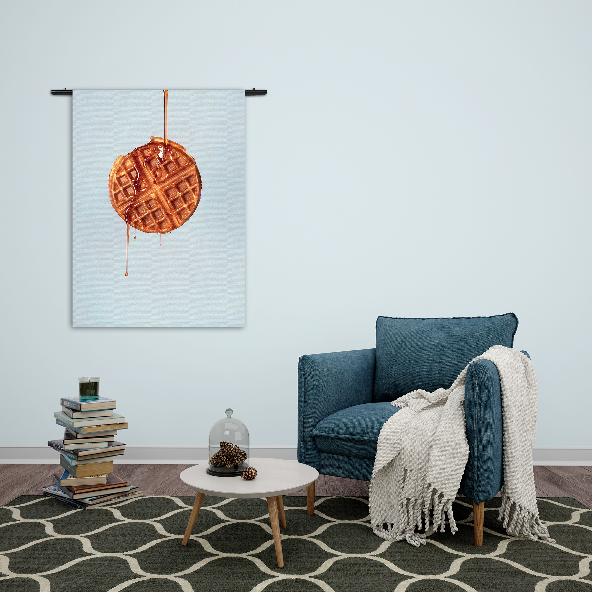 Wandkleed Wafel met Karamelsaus Rechthoek Verticaal Template 50 70 Verticaal Eten En Drinken 72 2
