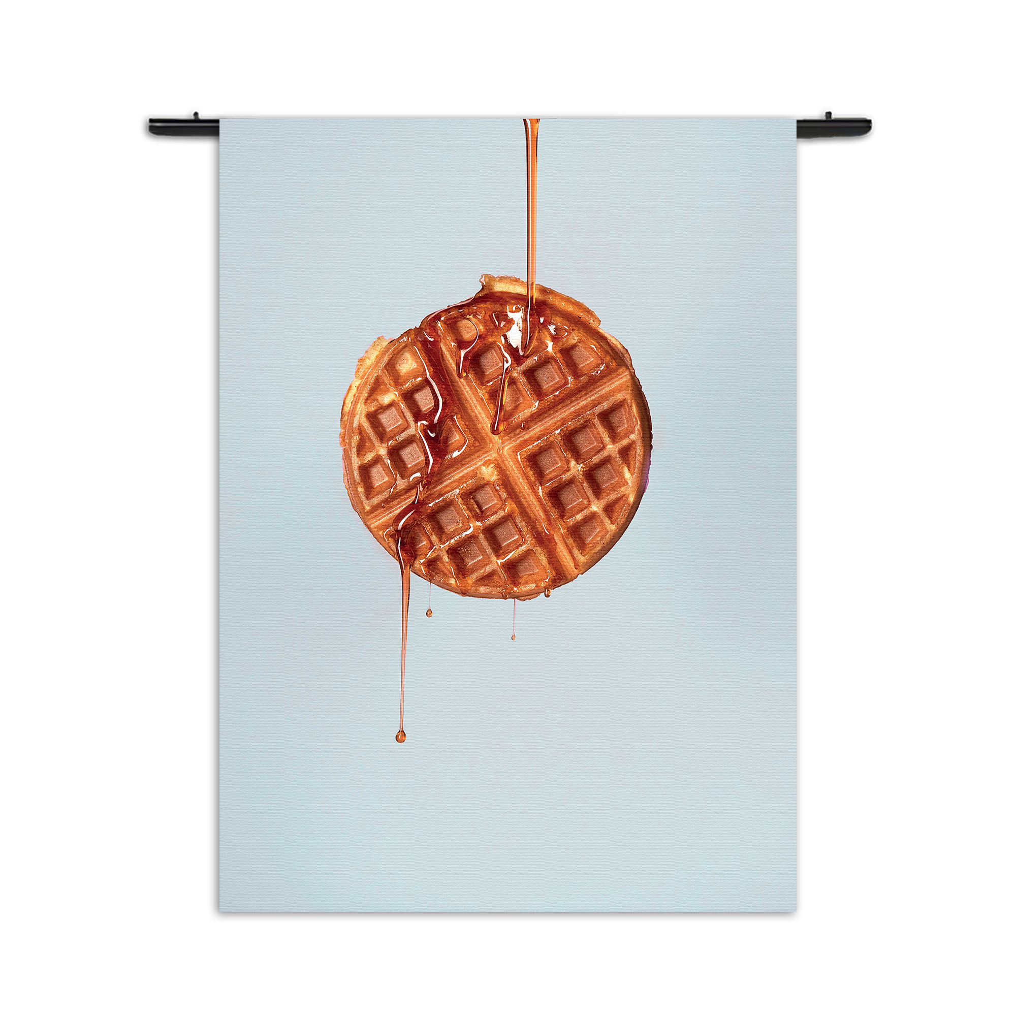 Wandkleed Wafel met Karamelsaus Rechthoek Verticaal