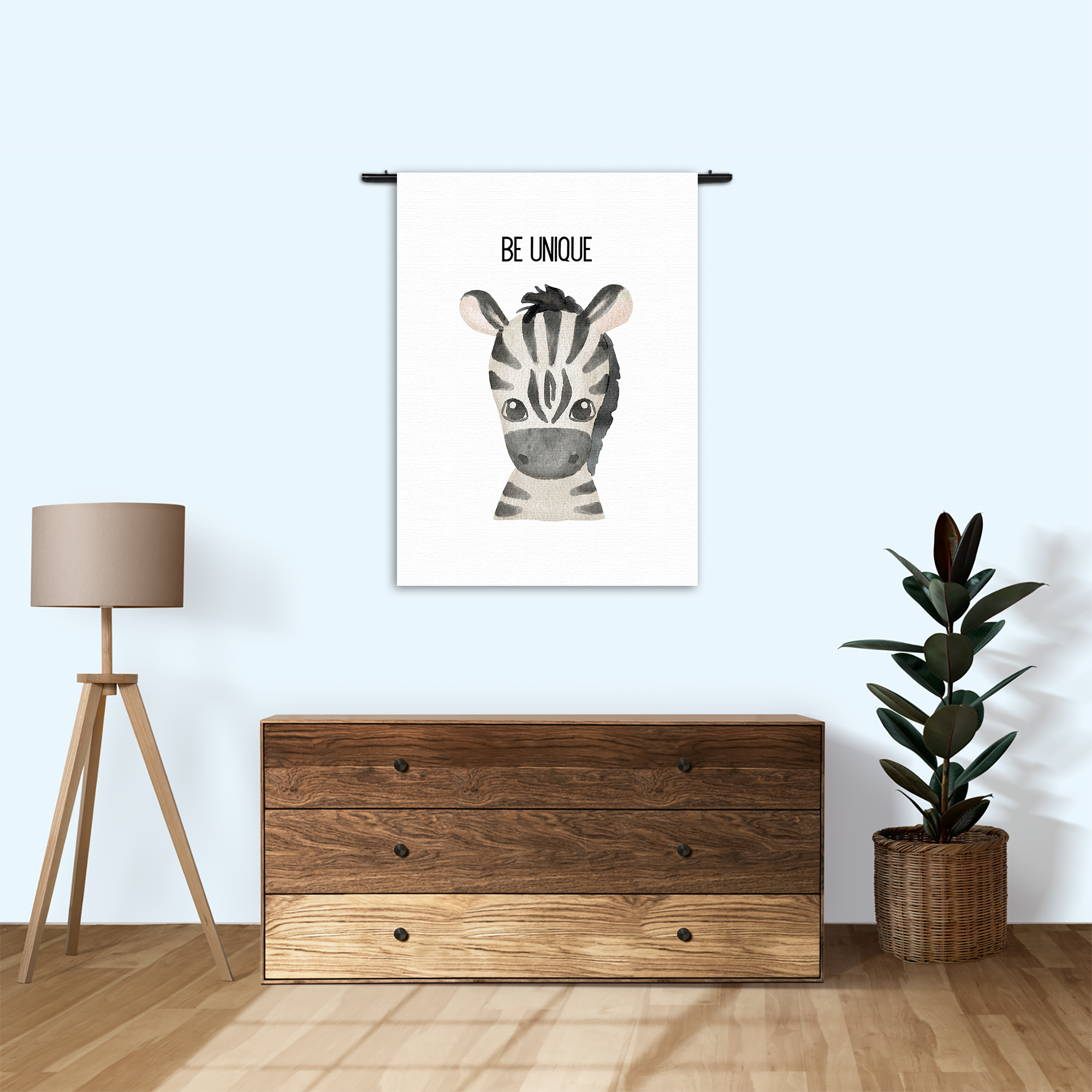 Wandkleed Be Unique zebrapaardje Rechthoek Verticaal Template 50 70 Verticaal Kinderen 13 1