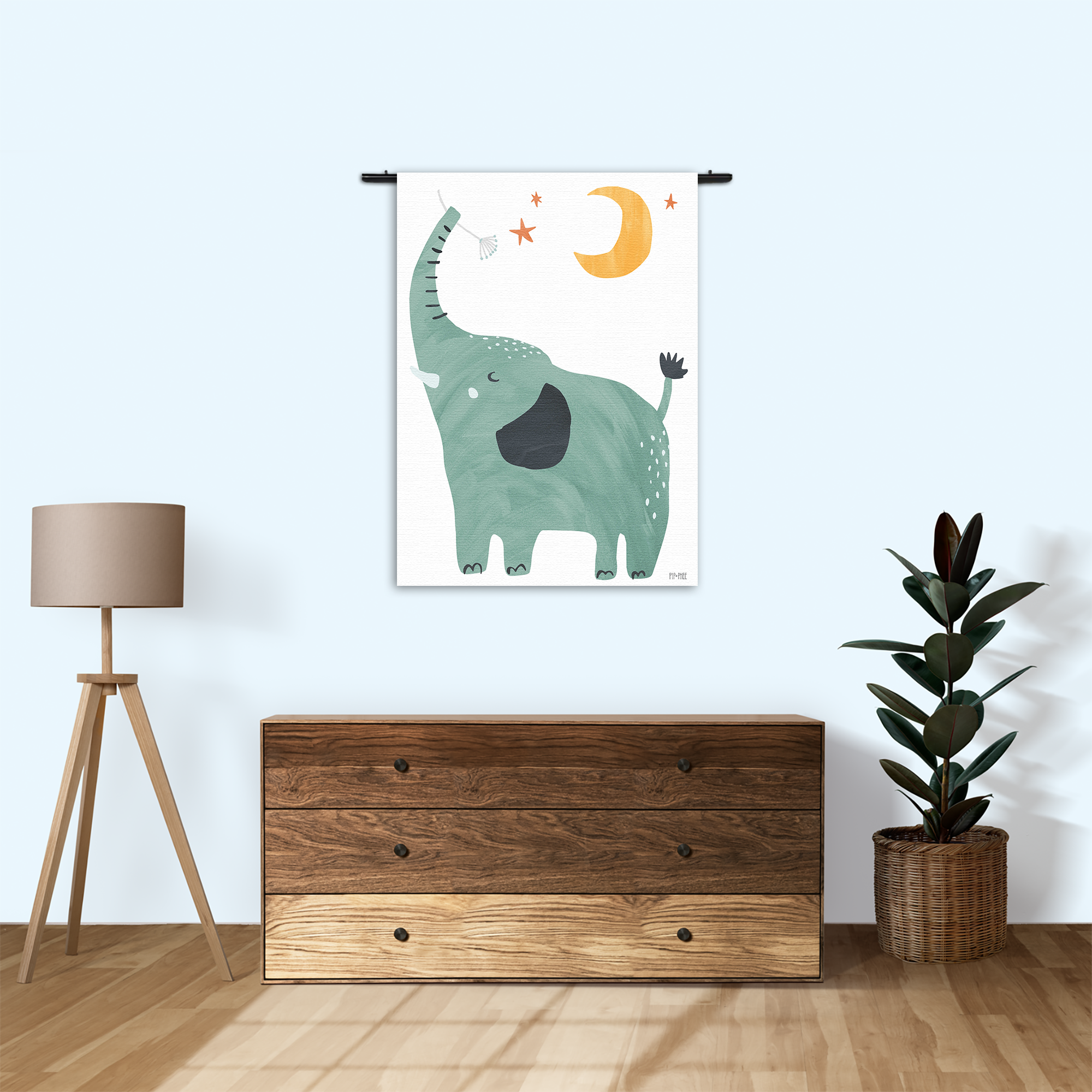 Wandkleed De Blije Olifant Rechthoek Verticaal Template 50 70 Verticaal Kinderen 26 1