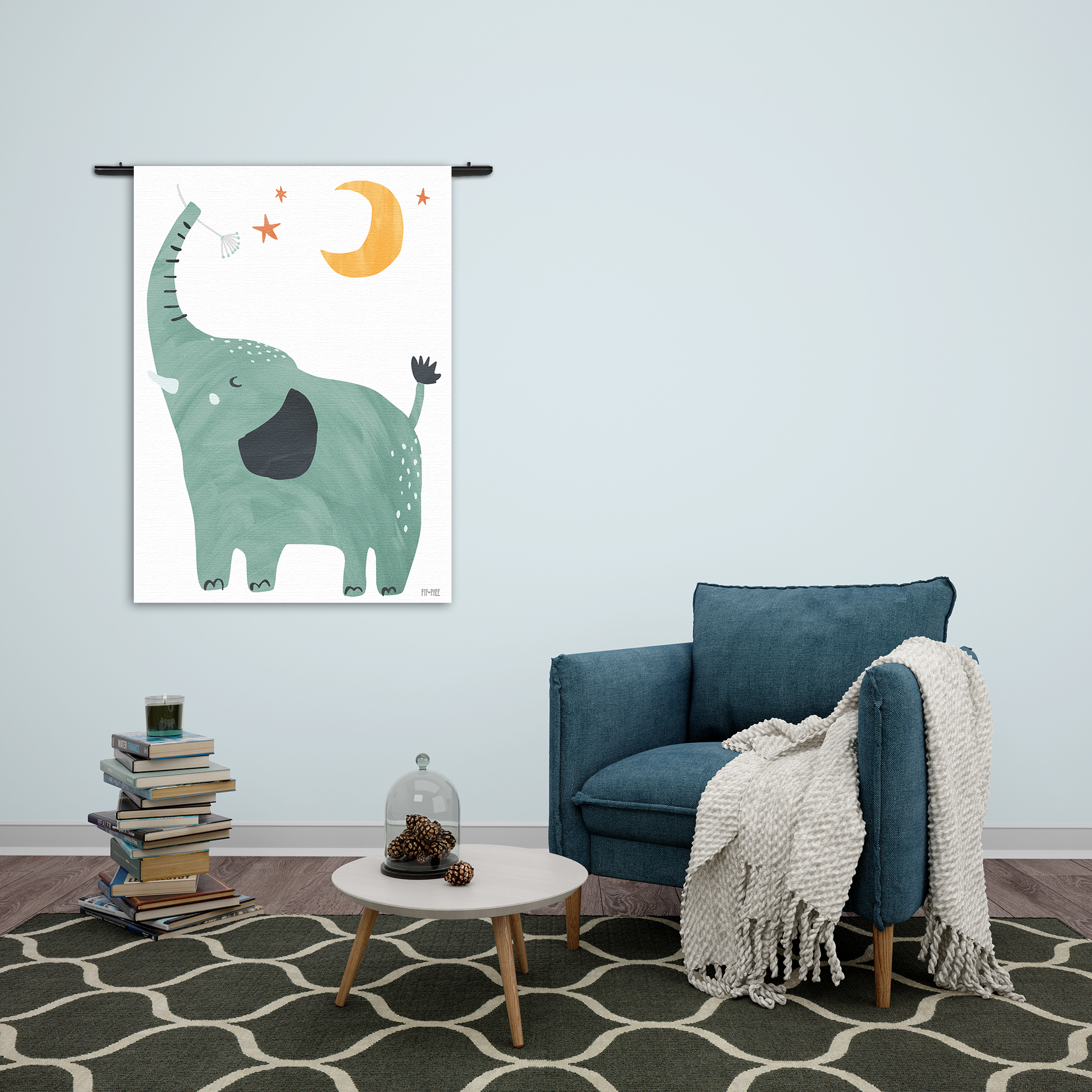 Wandkleed De Blije Olifant Rechthoek Verticaal Template 50 70 Verticaal Kinderen 26 2