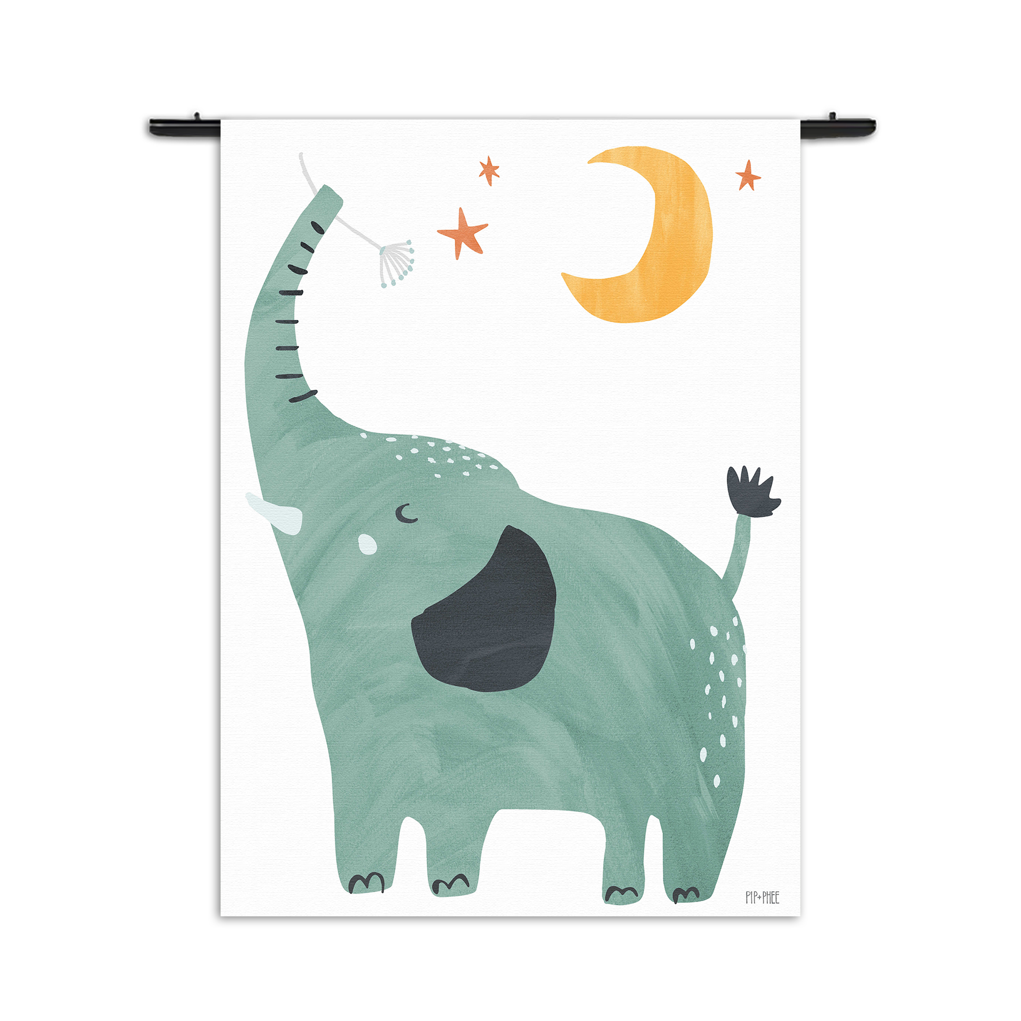 Wandkleed De Blije Olifant Rechthoek Verticaal