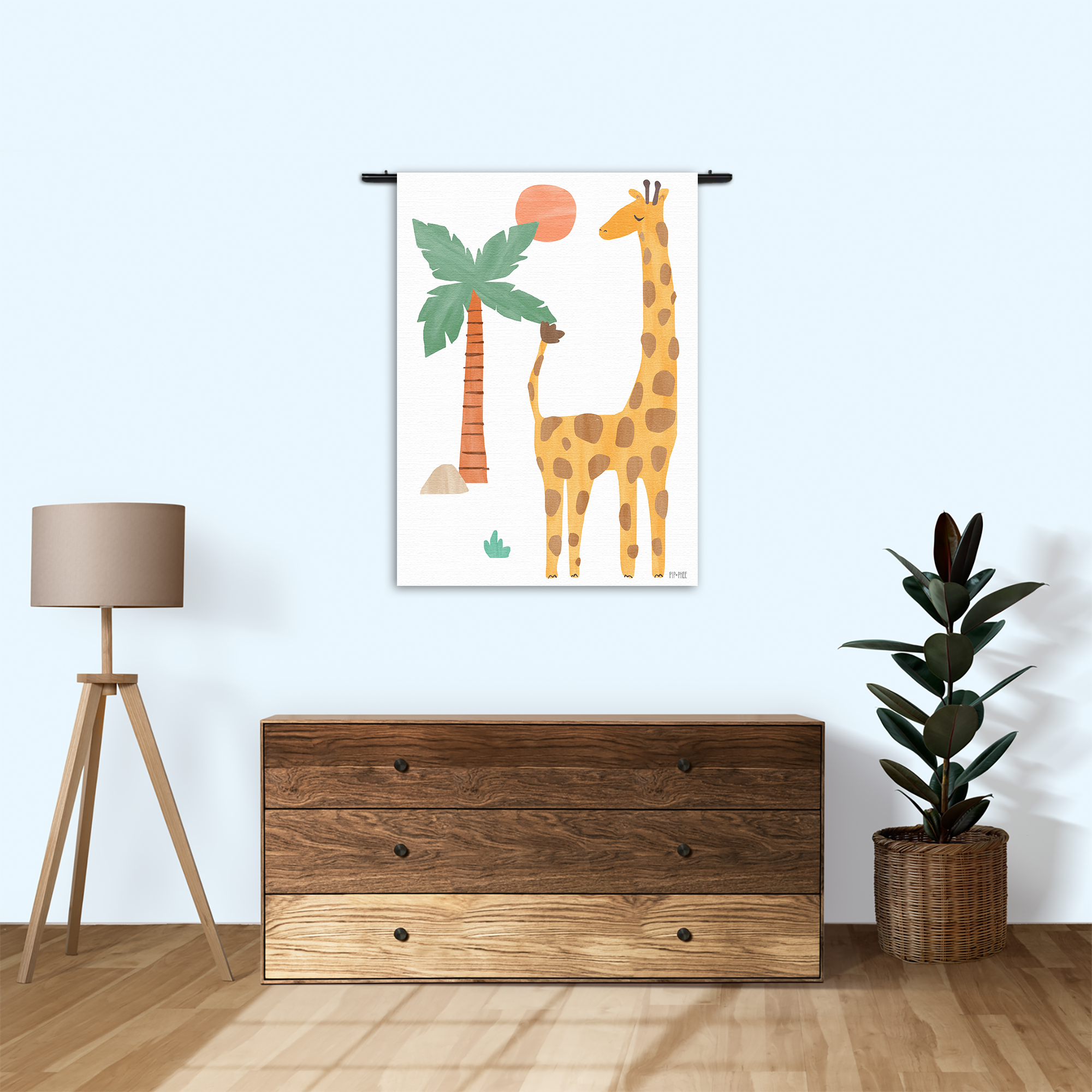 Template_50-70_Verticaal_Kinderen_27-1 Wandkleed Giraffe in het bos Rechthoek Verticaal Template 50 70 Verticaal Kinderen 27 1
