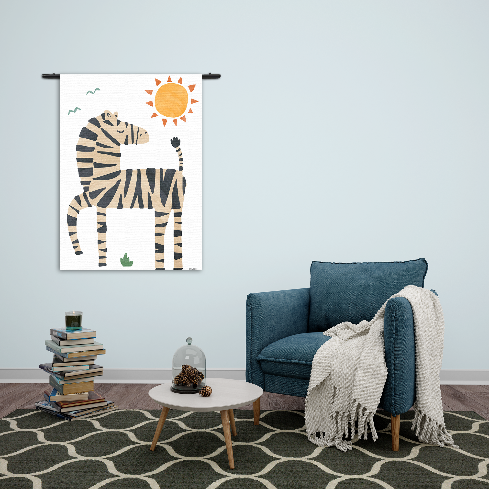 Wandkleed Zebrapaardje in het zonnetje Rechthoek Verticaal Template 50 70 Verticaal Kinderen 31 2