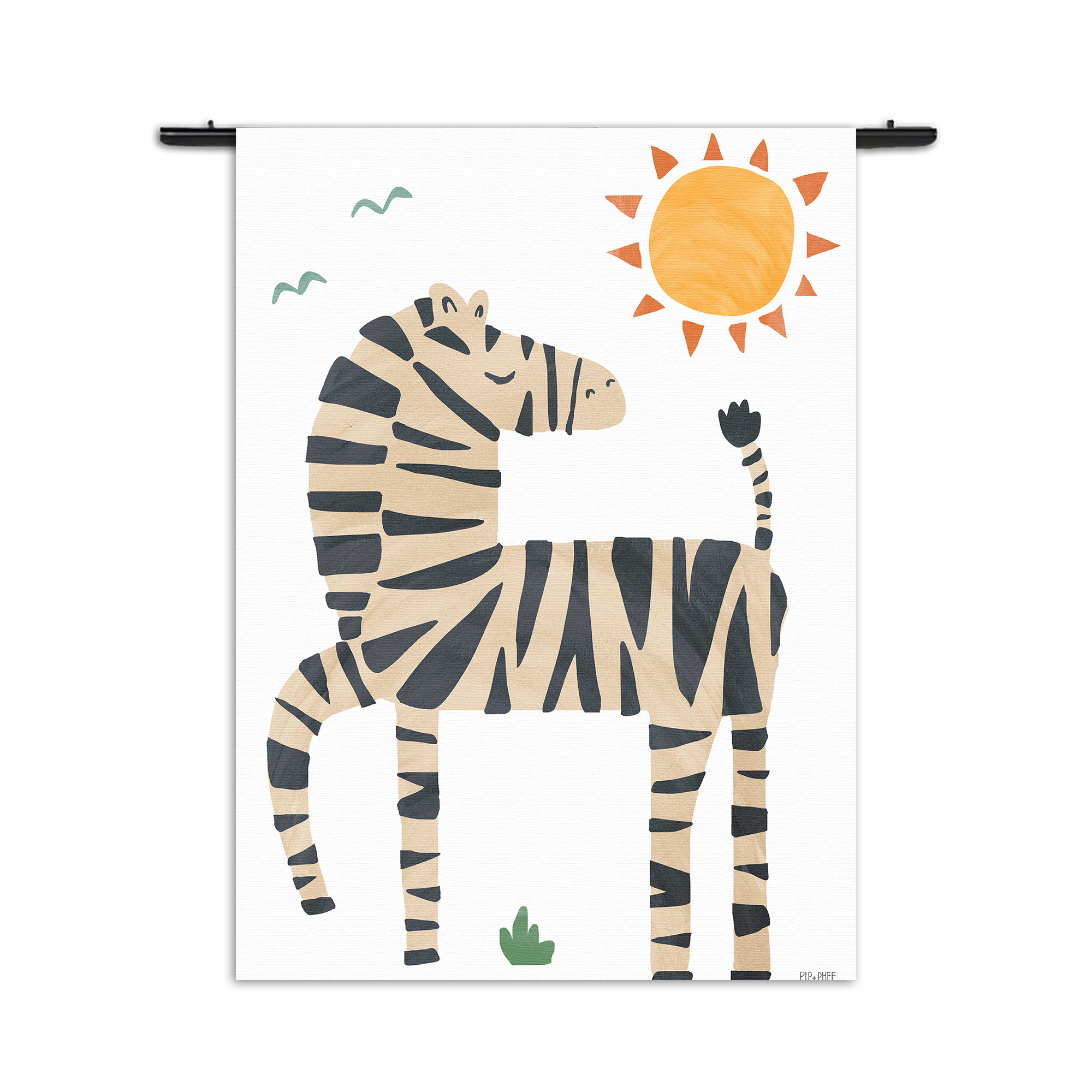 Wandkleed Zebrapaardje in het zonnetje Rechthoek Verticaal