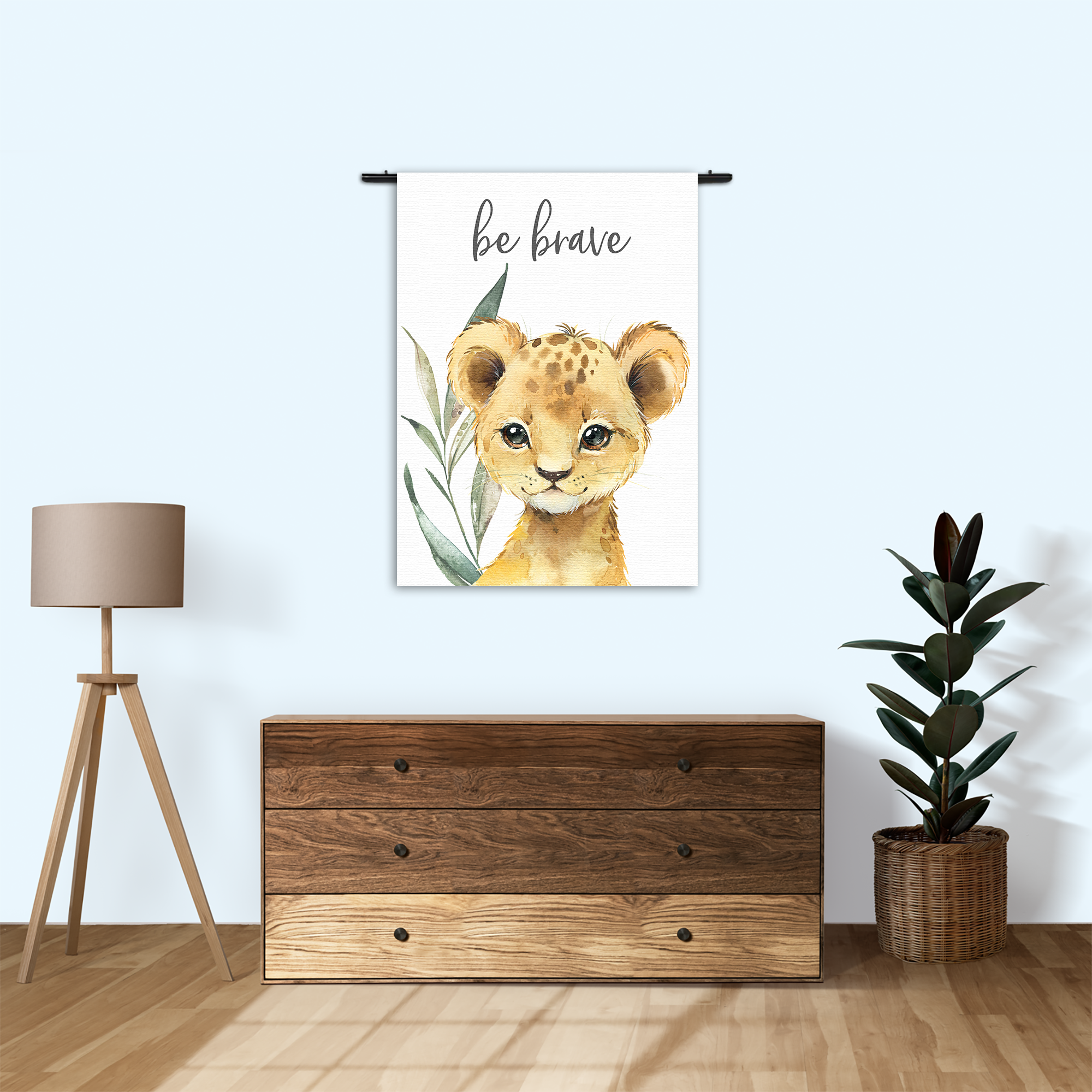 Wandkleed Lief Babyleeuwtje Rechthoek Verticaal Template 50 70 Verticaal Kinderen 6 1
