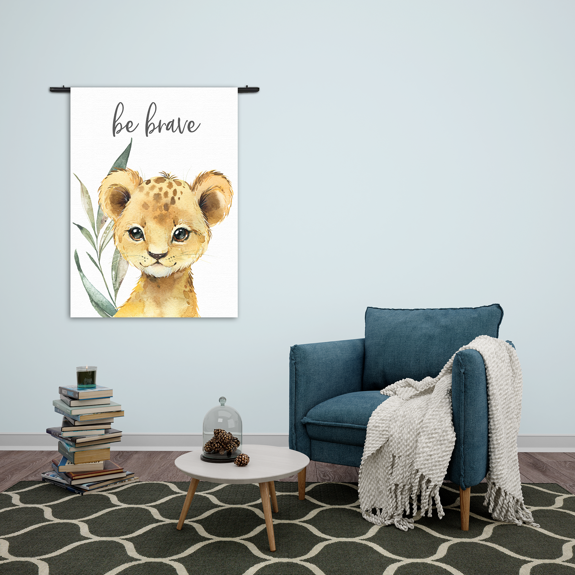Wandkleed Lief Babyleeuwtje Rechthoek Verticaal Template 50 70 Verticaal Kinderen 6 2