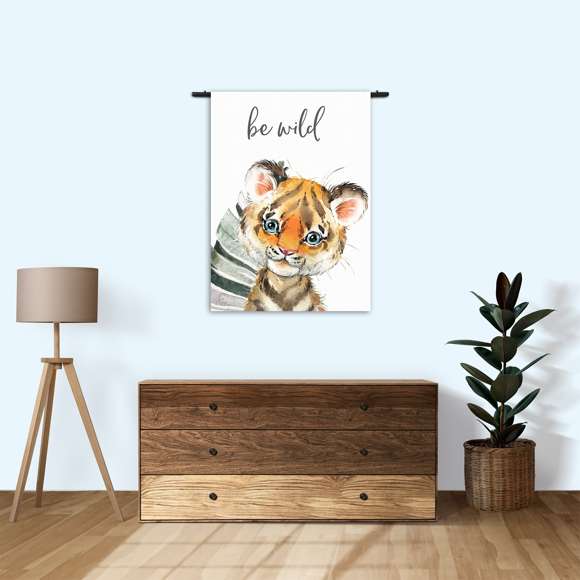 Wandkleed Leeuwtje in de Jungle Rechthoek Verticaal Template 50 70 Verticaal Kinderen 8 1