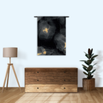 Wandkleed Abstract Marmer Look Zwart met Goud 03 Rechthoek Verticaal Template 50 70 Verticaal Marmer 12 1