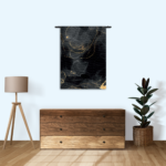 Wandkleed Abstract Marmer Look Zwart met Goud 01 Rechthoek Verticaal Template 50 70 Verticaal Marmer 8 1