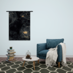 Wandkleed Abstract Marmer Look Zwart met Goud 02 Rechthoek Verticaal Template 50 70 Verticaal Marmer 9 2