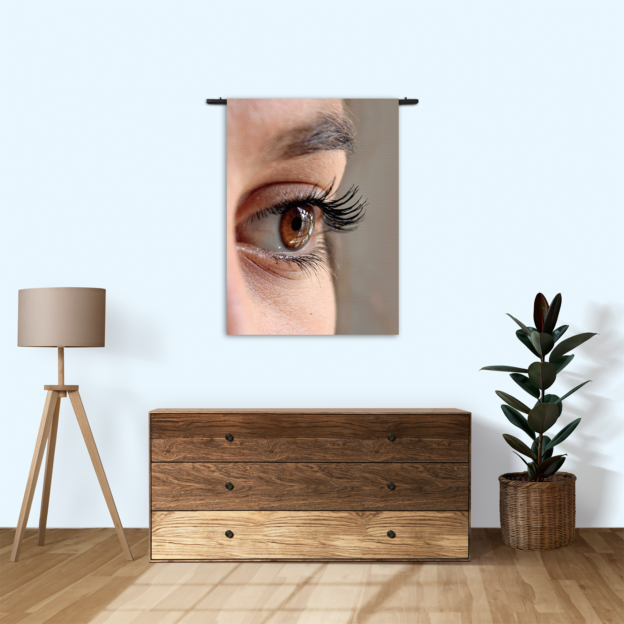 Wandkleed Het Bruine Oog Rechthoek Verticaal Template 50 70 Verticaal Mensen 19 1